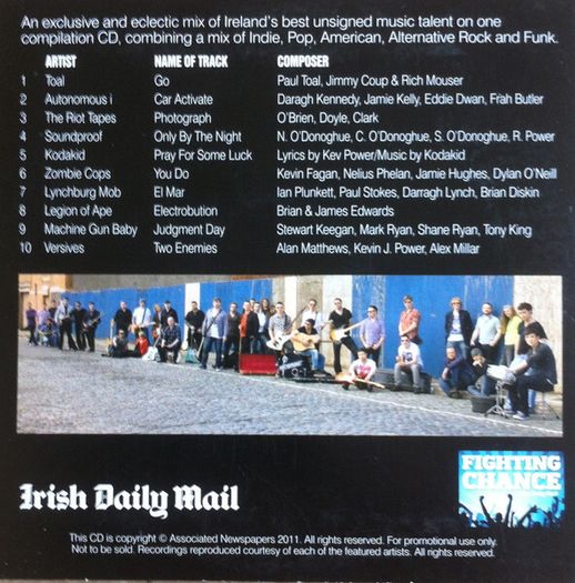 Fighting Chance Vol 1 CD 2011 Unsigned Irish Acts