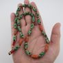 Antique Venetian Style Floral Parrot Green Glass Beads Necklace Image 5
