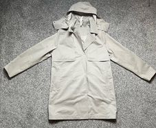 Lululemon Always There Short Trench Coat Sz 16UK 12US XXL Beige Casual Hooded