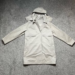 Lululemon Always There Short Trench Coat Sz 16UK 12US XXL Beige Casual Hooded