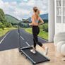 Treadmill for Home Foldable, 12km/h Folding Treadmill with 12% Incline, 2.75HP Quiet Walking Pad with Handle Bar, Bluetooth App & Magnetic Remote Control, 300LBS Capacity, LED Display Image 2