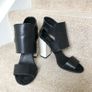 Topshop black and cream leather chunky heel sandals Image 3
