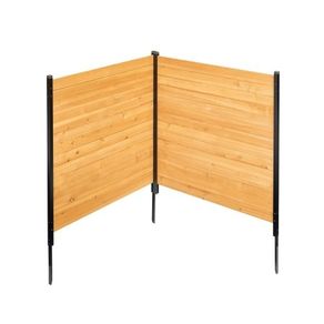 2 Panel Solid Air Conditioner Fence Screen, Pool Equipment Enclosure with Metal Stakes, Easy DIY Installation, Outdoor Trash Can Hider for Garden Decoration