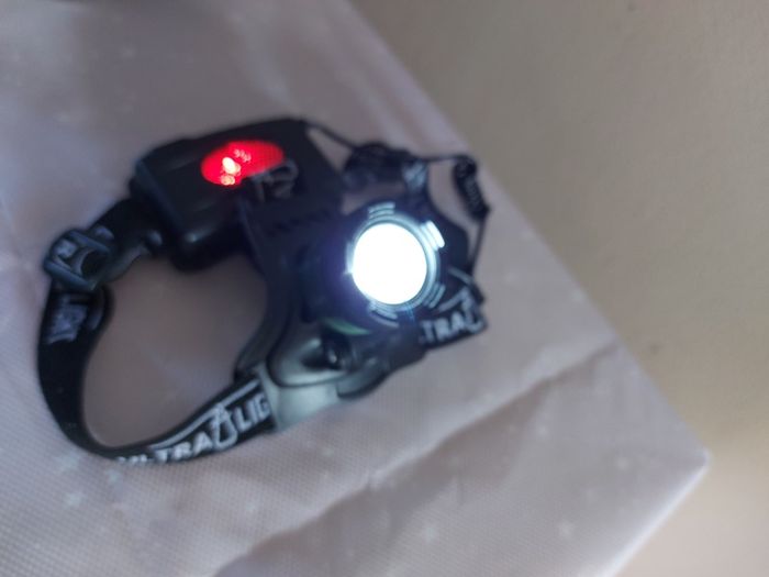 UltraLight Head Cap with 3 modes light front, Bright, Ultra Bright, Rapid Flash, and rear reflector, Ideal for walkers at night time