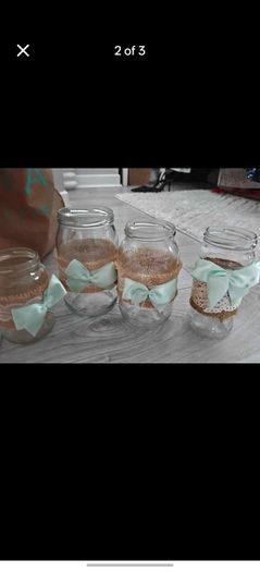 Decorated wedding jars