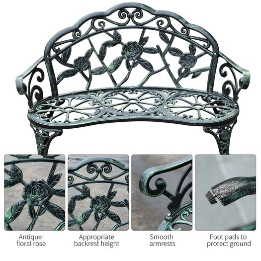 Garden Bench Cast Aluminium (LIMITED STOCK)