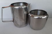 vintage stainless Steel milk jug and sugar bowl