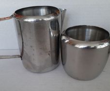 vintage stainless Steel milk jug and sugar bowl