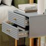 Set of Two Elegant Bedside Tables - Grey/Gold-Tone Image 6
