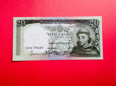 Portugal.  20  Escudos  1964  Pick 167 ( uncirculated )