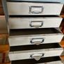 Stack Set of Eagle Midcentury Filing Drawers with Chrome Pull Handles Label Holders 1960s Image 6