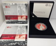 Royal Mint 2020 Silver Proof 5 Pounds  The Unknown Warrior The Remembrance Day Lest We Forget Piedfort Coin