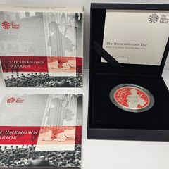 Royal Mint 2020 Silver Proof 5 Pounds  The Unknown Warrior The Remembrance Day Lest We Forget Piedfort Coin