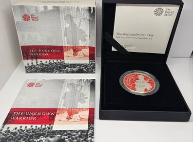Royal Mint 2020 Silver Proof 5 Pounds  The Unknown Warrior The Remembrance Day Lest We Forget Piedfort Coin