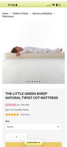 BRAND NEW unused cot Mattress made of 100% natural materials (no microplastics)