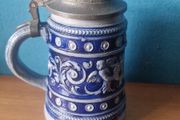Vintage German Beer Stein Mug Blue pottery