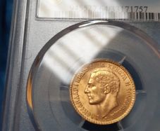 1925 Yugoslavia 20 Dinara Gold Coin Serbia Croatia Bosnia High Grade PCGS MS64
