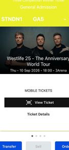 Westlife Ticket