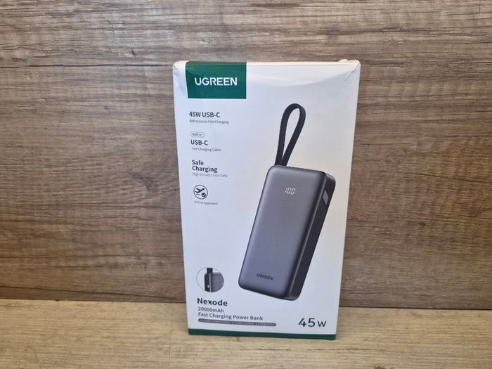 UGREEN 20000mAh 45W Power Bank with Built-in Cable