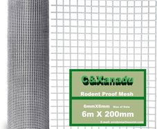 200mmX6m Rodent Mesh Sheet,Welded Steel Mesh Panels,Hot Dip Galvanised Wire Netting Fence Mesh-Stop & Prevent Rat & Mouse and Snake Through