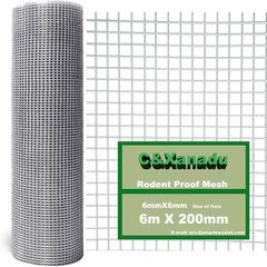 200mmX6m Rodent Mesh Sheet,Welded Steel Mesh Panels,Hot Dip Galvanised Wire Netting Fence Mesh-Stop & Prevent Rat & Mouse and Snake Through
