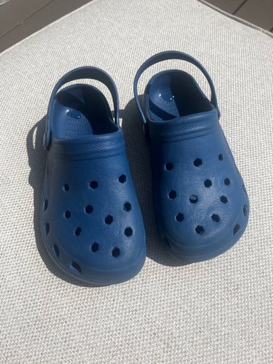 Blue Clogs with Removable Fuzzy Slipper Linings