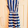 Blue and white tie waist dress, size 8 Image 5
