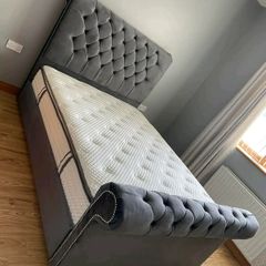 Brand New Sleigh Chesterfield Bed Frame With Mattress