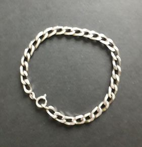 925 Silver - Flat Curb Chain Bracelet