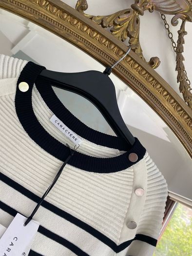 Caractere Black & White Striped Jumper Pullover Brand New Size S RRP e 79