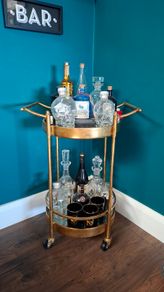Beautiful Tara Harriet Gold & mirror Drinks Trolly