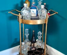 Beautiful Tara Harriet Gold & mirror Drinks Trolly