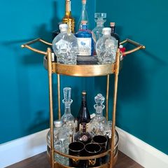 Beautiful Tara Harriet Gold & mirror Drinks Trolly