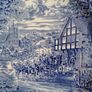Wedgewood blue transferware plate, Dickens Coaching Days Image 2