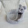 Handmade Crochet Teddy Tea Coaster / Trinket Holder Image 4