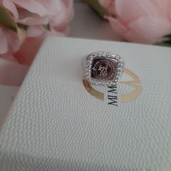 New Mi moneda silver ring