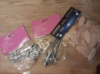 Jointing biscuits and worktop connector bolts