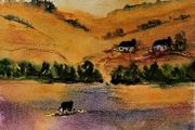 cow in the morning watercolour