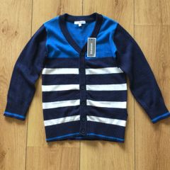 Boys Stripe Cardigan 4-5 years Brand New with tags