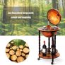 Globe Bar, Globe Bar Made of Eucalyptus, World Globe Bar Trolley with Wheels, Retro Home Bar, Mini Bar for Wine Glasses and Wine Bottles (Brown) Image 7