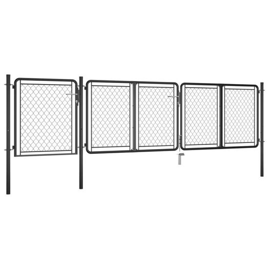 Garden Gate Steel 100x395 cm Anthracite