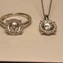 High quality 2 Ct + 2Ct Moissanite Solitaire Ring and Pendant Set. Image 2