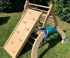 montessori pikler triangle, slide with climber, arch, cushion for rocking chair and tent cover