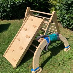 montessori pikler triangle, slide with climber, arch, cushion for rocking chair and tent cover