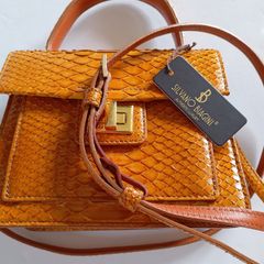 RARE Authentic Silvano Biagini Genuine Python Leather Handbag - New With Tags