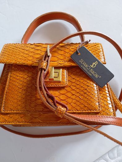 RARE Authentic Silvano Biagini Genuine Python Leather Handbag - New With Tags