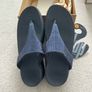 FitFlops New Electra Super Navy Toe-Post & Two Bar Slides gold Image 6