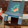 Rustic Teal Blue Wooden Cookbook Stand Folding Recipe Book Holder Tablet iPad Easel Image 2