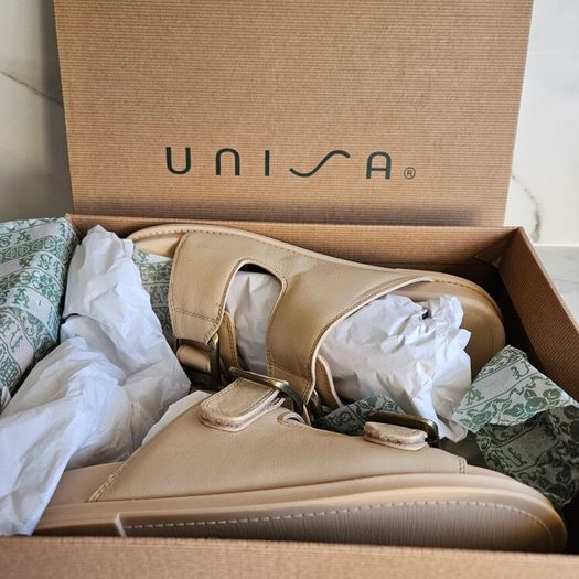 Unisa Cutler NS Butter beige buckle soft leather sandals RRP 115 euro dize UK 5 EU 38  new & boxed