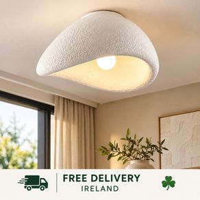 Wabi Sabi Ceiling Light White Stone Effect 38cm Modern Organic Design